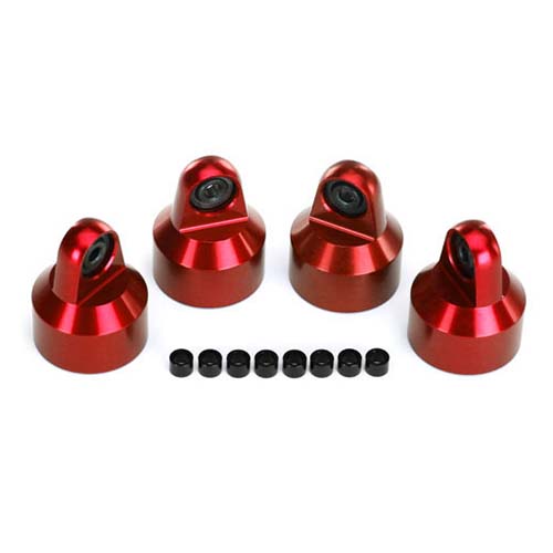 하비몬[#AX7764R] Shock caps, aluminum (red-anodized), GTX shocks (4)/ spacers (8)[상품코드]TRAXXAS