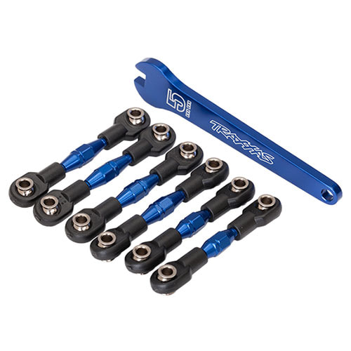 하비몬[#AX8341X] Turnbuckles, Aluminum (Blue-Anodized), Camber Links, 32mm (Front) (2)/ Camber Links, 28mm (Rear) (2)/ Toe Links, 34mm (2)/ Aluminum Wrench[상품코드]TRAXXAS