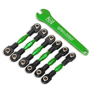 하비몬[#AX8341G] Turnbuckles, Aluminum (Green-Anodized), Camber Links, 32mm (Front) (2)/ Camber Links, 28mm (Rear) (2)/ Toe Links, 34mm (2)/ Aluminum Wrench[상품코드]TRAXXAS