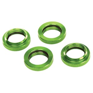 하비몬[#AX7767G] Spring Retainer (Adjuster), Green-Anodized Aluminum, GTX Shocks (4) (Assembled With O-Ring)[상품코드]TRAXXAS