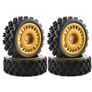 하비몬[#I500282148A2] [4개입] 1/10 Rally Rubber Tires and Wheels w/12mm Hex Adapter (크기 70 x 28mm)[상품코드]RCMON